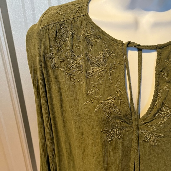 WOMENS Knox Rose Boho Peasant Crinkle Gauze Blouse Size Small - Picture 3 of 3